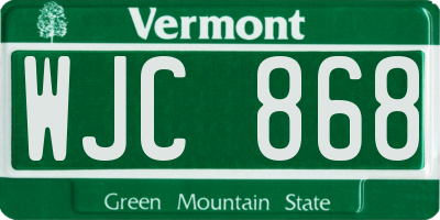 VT license plate WJC868