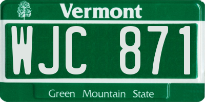 VT license plate WJC871
