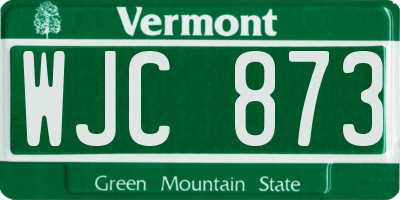 VT license plate WJC873
