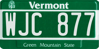VT license plate WJC877