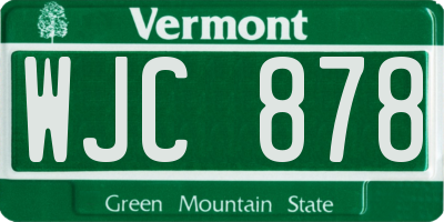 VT license plate WJC878