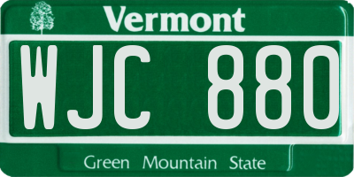 VT license plate WJC880