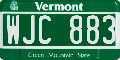 VT license plate WJC883