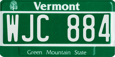 VT license plate WJC884