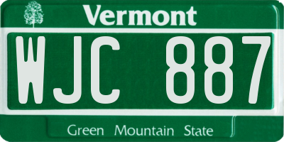 VT license plate WJC887