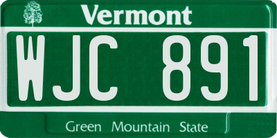 VT license plate WJC891