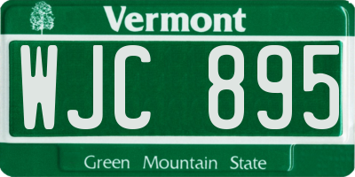 VT license plate WJC895