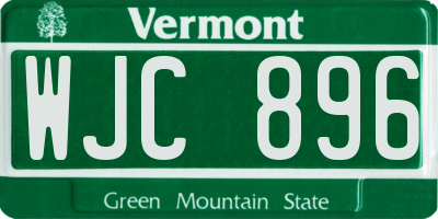 VT license plate WJC896