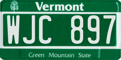 VT license plate WJC897
