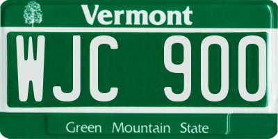 VT license plate WJC900