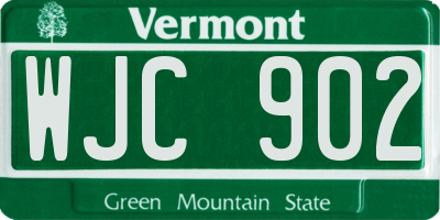 VT license plate WJC902