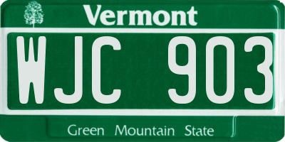 VT license plate WJC903