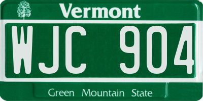 VT license plate WJC904