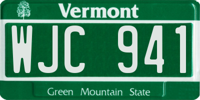 VT license plate WJC941
