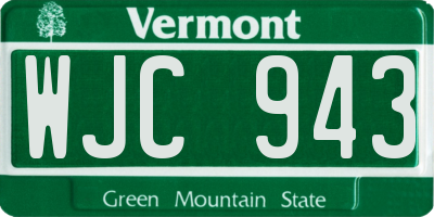 VT license plate WJC943