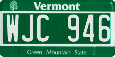 VT license plate WJC946