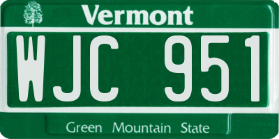 VT license plate WJC951
