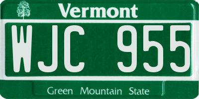 VT license plate WJC955