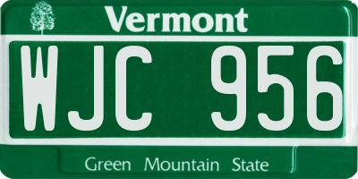 VT license plate WJC956