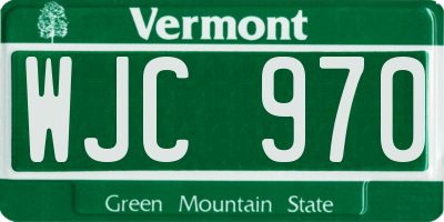 VT license plate WJC970