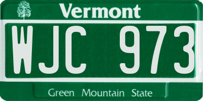 VT license plate WJC973