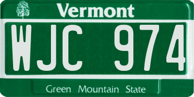 VT license plate WJC974