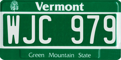 VT license plate WJC979