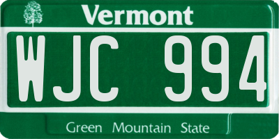 VT license plate WJC994