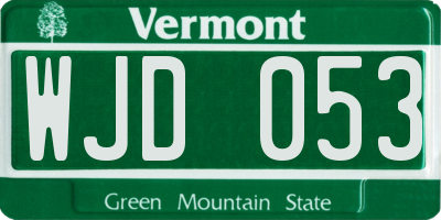 VT license plate WJD053