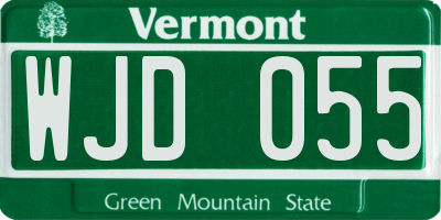 VT license plate WJD055