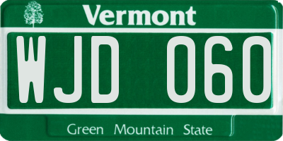 VT license plate WJD060