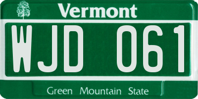 VT license plate WJD061