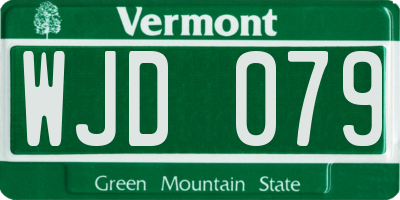 VT license plate WJD079