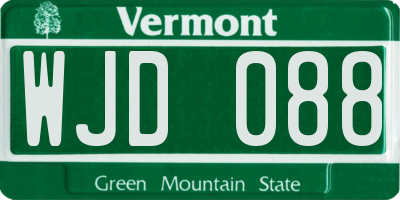 VT license plate WJD088