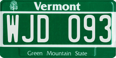 VT license plate WJD093