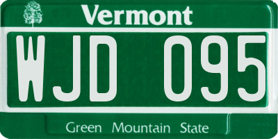 VT license plate WJD095