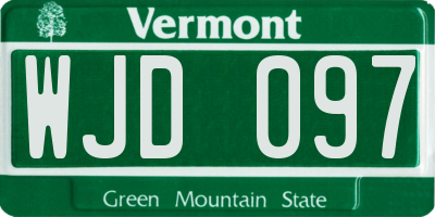 VT license plate WJD097