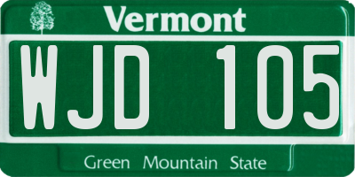VT license plate WJD105