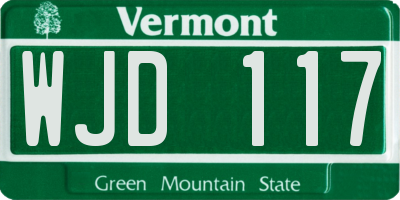 VT license plate WJD117