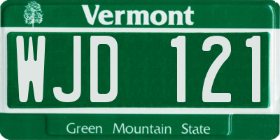 VT license plate WJD121