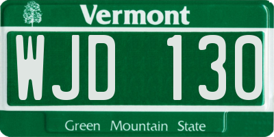 VT license plate WJD130
