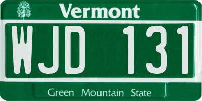 VT license plate WJD131