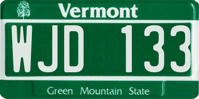 VT license plate WJD133