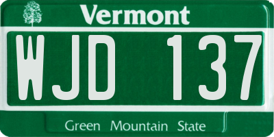 VT license plate WJD137