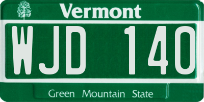 VT license plate WJD140