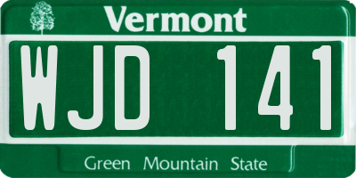 VT license plate WJD141