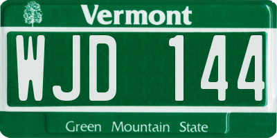 VT license plate WJD144