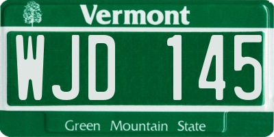 VT license plate WJD145