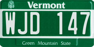 VT license plate WJD147