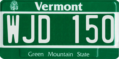 VT license plate WJD150